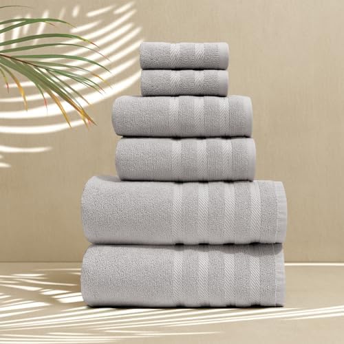 Hearth Harbor 6 Piece Light Gray Bath Towel Set
