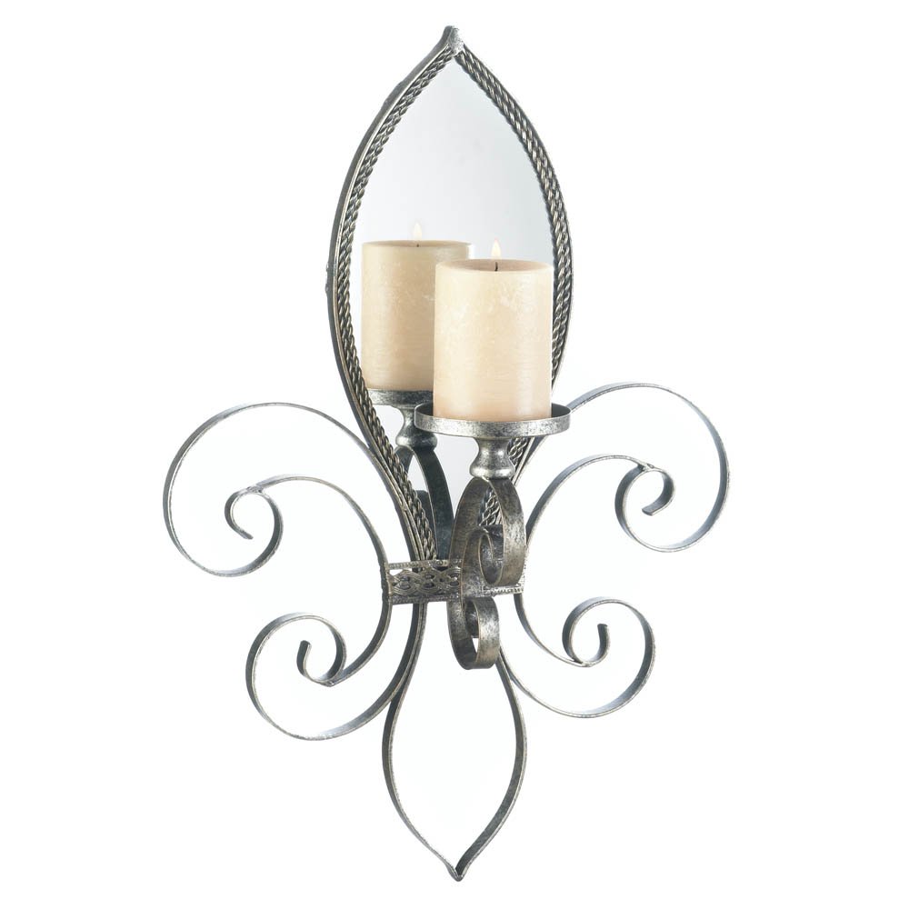 Fleur-de-lis Mirrored Wall Sconce Pack of 1 1