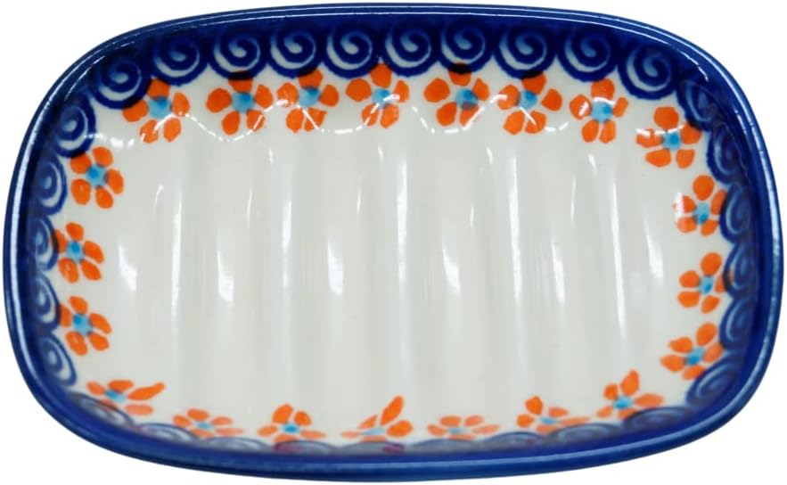 Traditional Polish Pottery Handmade Ceramic Soap Dish A428 D5