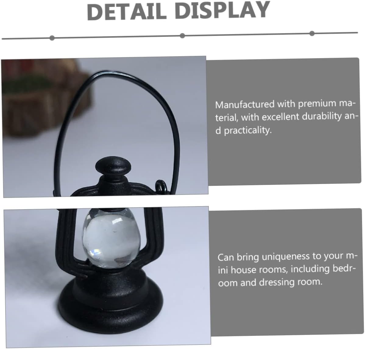 ERINGOGO Retro Kerosene Lamp with Non-Resin Black Finish