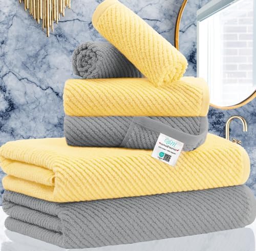 VOOVA MOVAS 6-Piece Cotton Towel Set with Hanging Loop