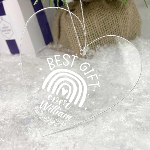 Jasilon First Christmas Baby Ornament - Personalized Acrylic Gift for New Parents