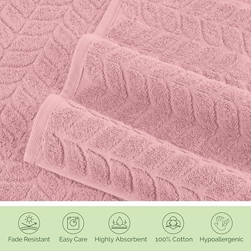 Elegant Comfort Luxury 6-Piece Turkish Cotton Towel Set - Dusty Rose