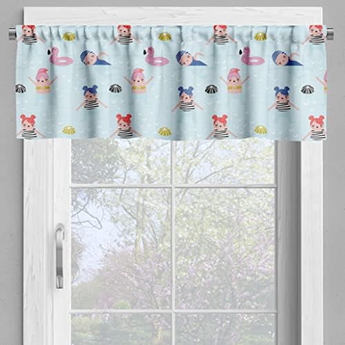 Ambesonne 3 Pcs Summer Valance Tier Curtain Set