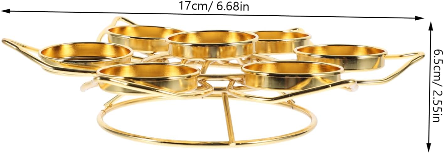 PRETYZOOM 7-Light Lotus Ghee Lamp Holder Decorative