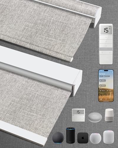 Kincmo Motorized Blinds with Remote - Mist Ash Grey 1