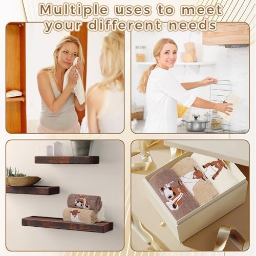 3 Pcs Highland Cow Decorative Hand Towels Set