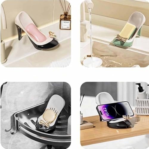 Creative High Heels Soap Box - Self Draining Design 45 Degree Tilt Orange