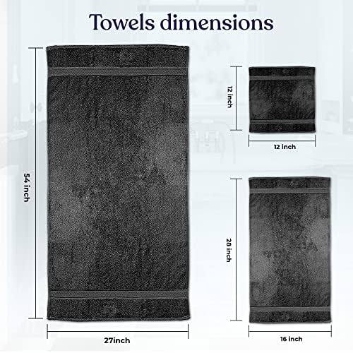 Dark Gray Towel Set of 4 - Premium Turkish Cotton Bath Towels