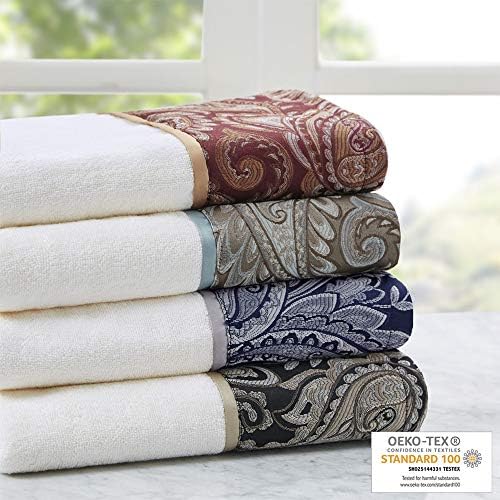 Madison Park Aubrey 6 Piece Cotton Towel Set with Paisley Design