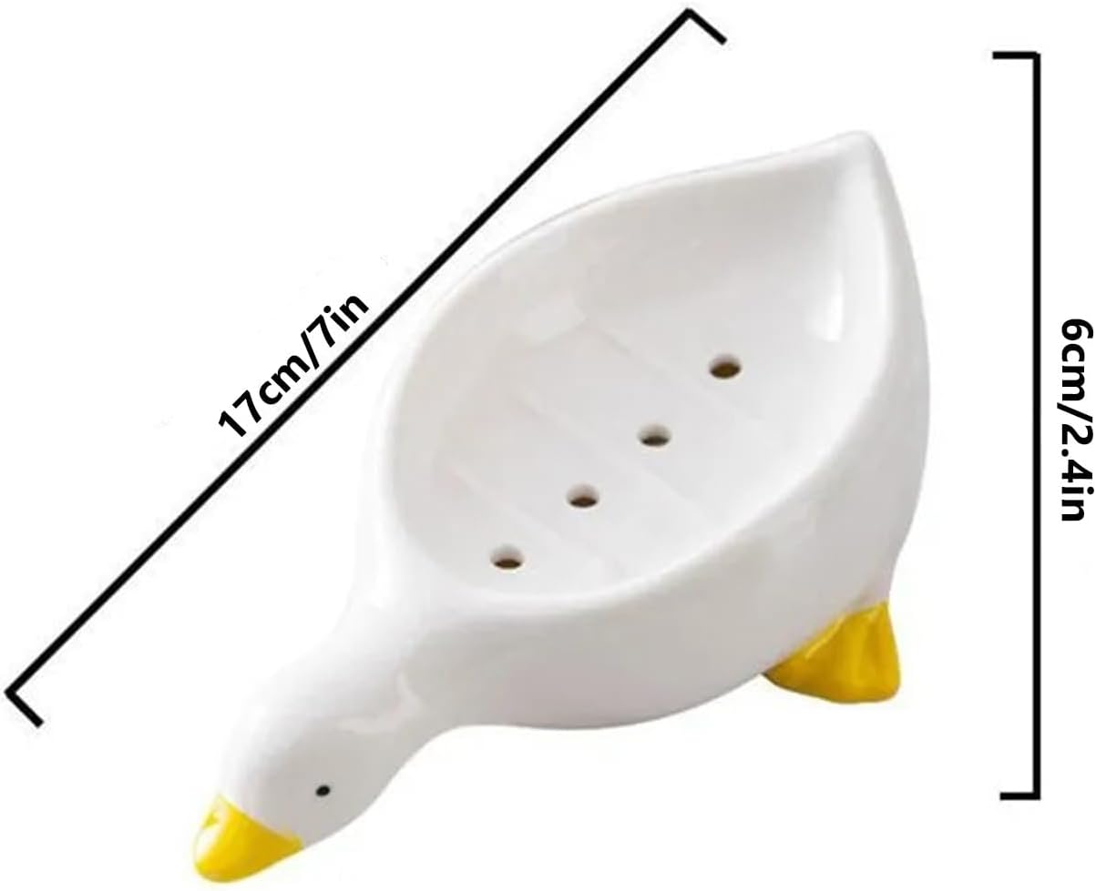 Yellow Duck Soap Dish with Drain and Sponge Holder 1