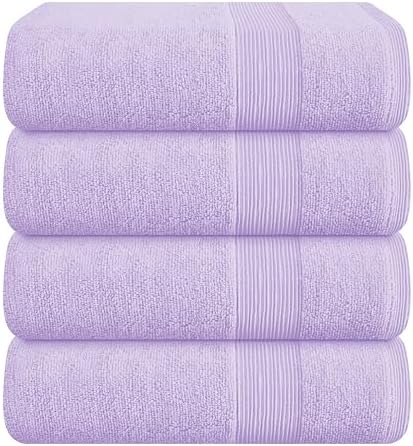 Belizzi Home 4 Pack Purple Bath Towels 27x54