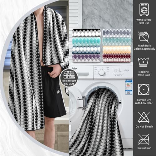 4 Piece Plush Bath Towel Set 35x70 Extra Large