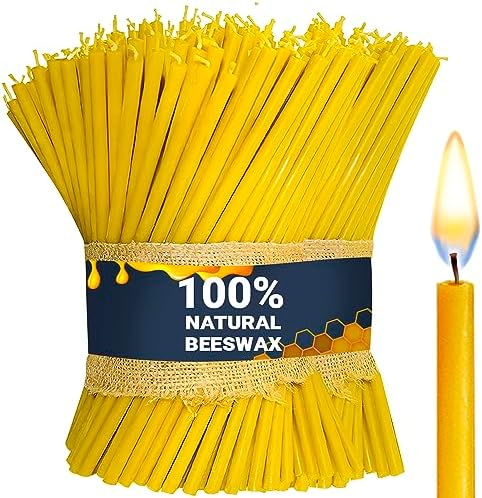 45 Pack Pure Beeswax Taper Candles 7 Inch Honey Scented