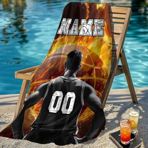 Custom Basketball Beach Towel for Kids Boys 1