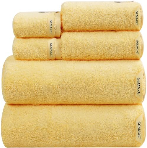 SEMAXE 6-Piece Bathroom Towel Set - Ultra Soft 100 Cotton