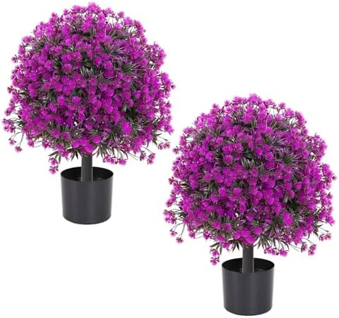 Bestwyc 2pcs Artificial Olive Topiary Ball Trees
