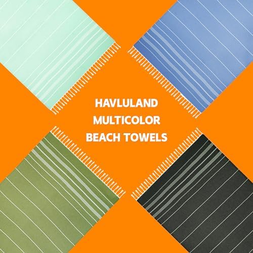 HAVLULAND Turkish Beach Towels 2 Pack - Silver