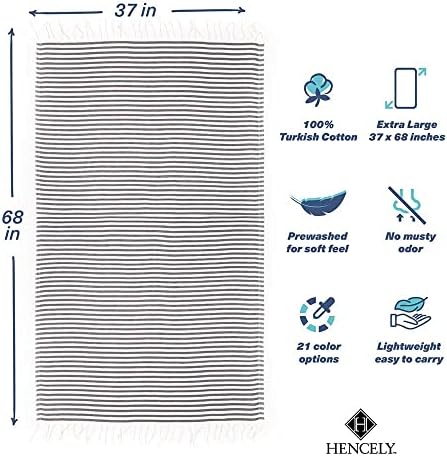 Hencely Striped Turkish Beach Towel 37x71 100 Cotton