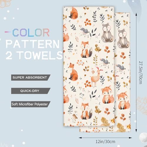AmePay Woodland Animal Hand Towels 2 Pack