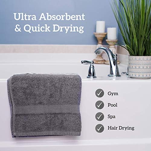 GREEN LIFESTYLE Charcoal Cotton Bath Towels