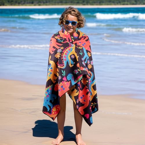 MelonBoat Large Microfiber Beach Towel with Dinosaur Design