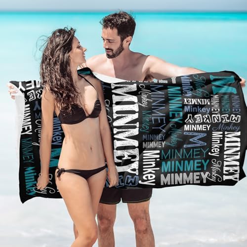 Personalized Beach Towel with Name for Adults Kids