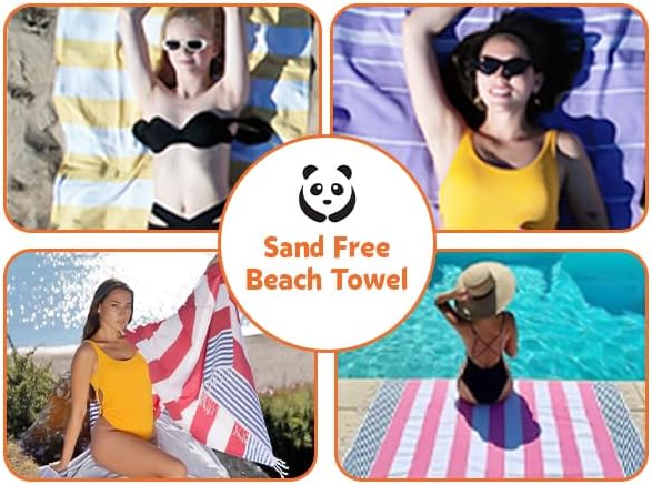 HAVLULAND Turkish Beach Towels 2 Pack - Silver