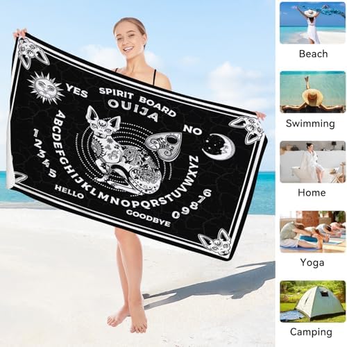 ONE TO PROMISE Goth Sun Moon Witch Ouija Board Beach Towel Blanket