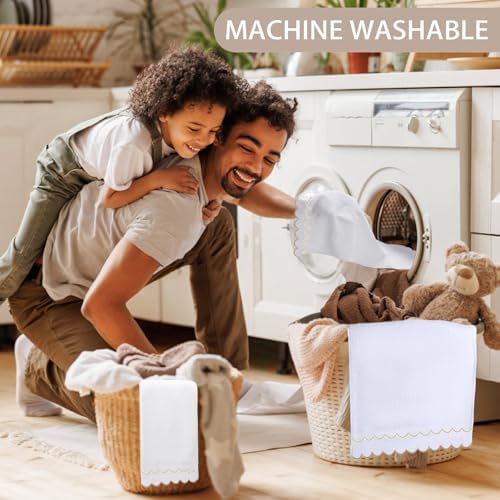 2 Pcs Coquette Bow Cotton Hand Towels 100 Soft 16x27 Inch