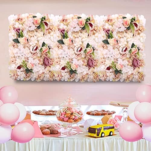 WYZFDC 6 Pcs Light Yellow Artificial Flower Wall Panel