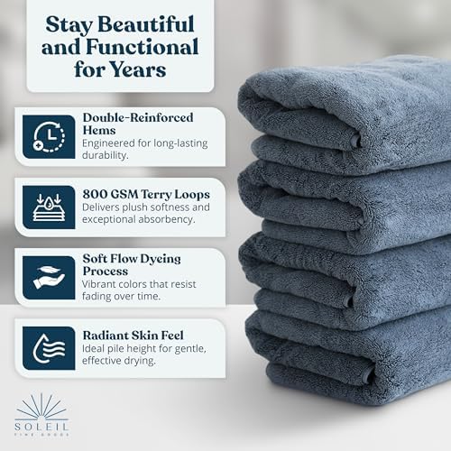 Luxurious 800 GSM Bath Towel Set - 27 x 54 Inches
