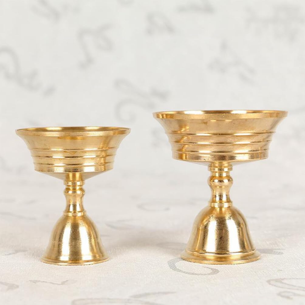 Copper Candle Wick Holder Ghee Lamp Stand for Religious Use