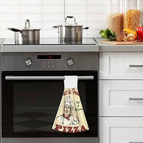 Kcldeci Vintage Pizza Hand Towels 2 Pack