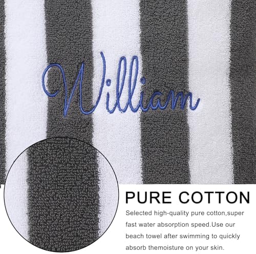 Personalized Beach Towels with Embroidered Name for Kids and Adults