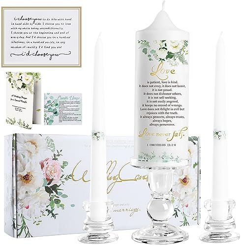 Extrogif Unity Wedding Candles Set with Holder