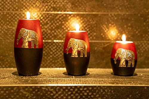IYARA CRAFT 3 Wooden Candle Holders Set 1