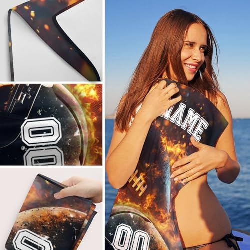 Custom Football Beach Towel for Adults - 40 x 70 Quick Dry Microfiber