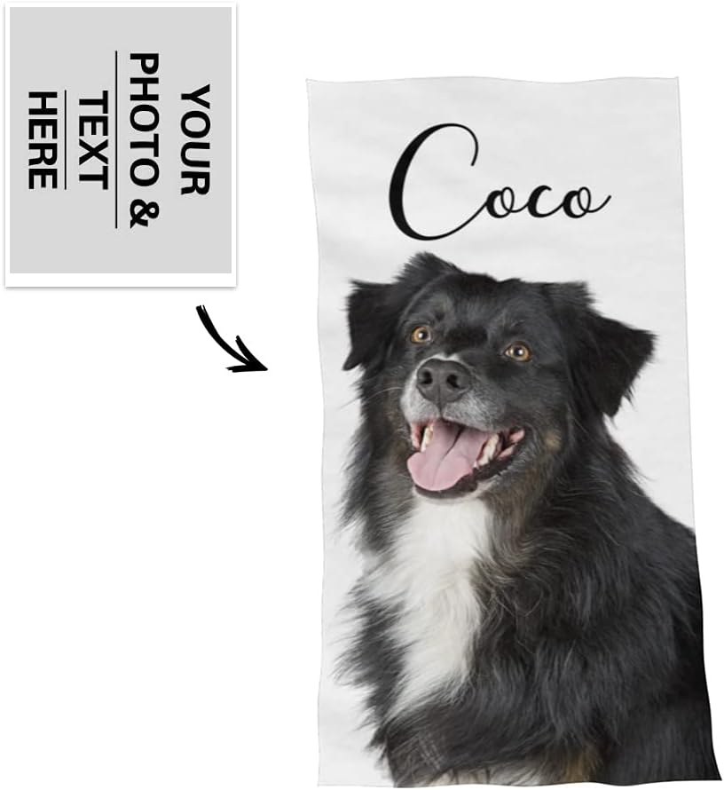 Shapoo Personalized Photo Beach Towel 30x60