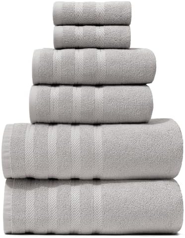 Hearth Harbor 6 Piece Light Gray Bath Towel Set