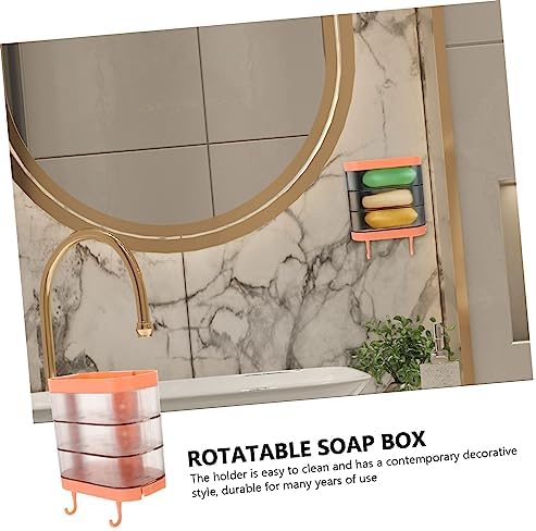 Ciieeo Wall Mounted Rotating Soap Dish for Bathroom Drainage Storage