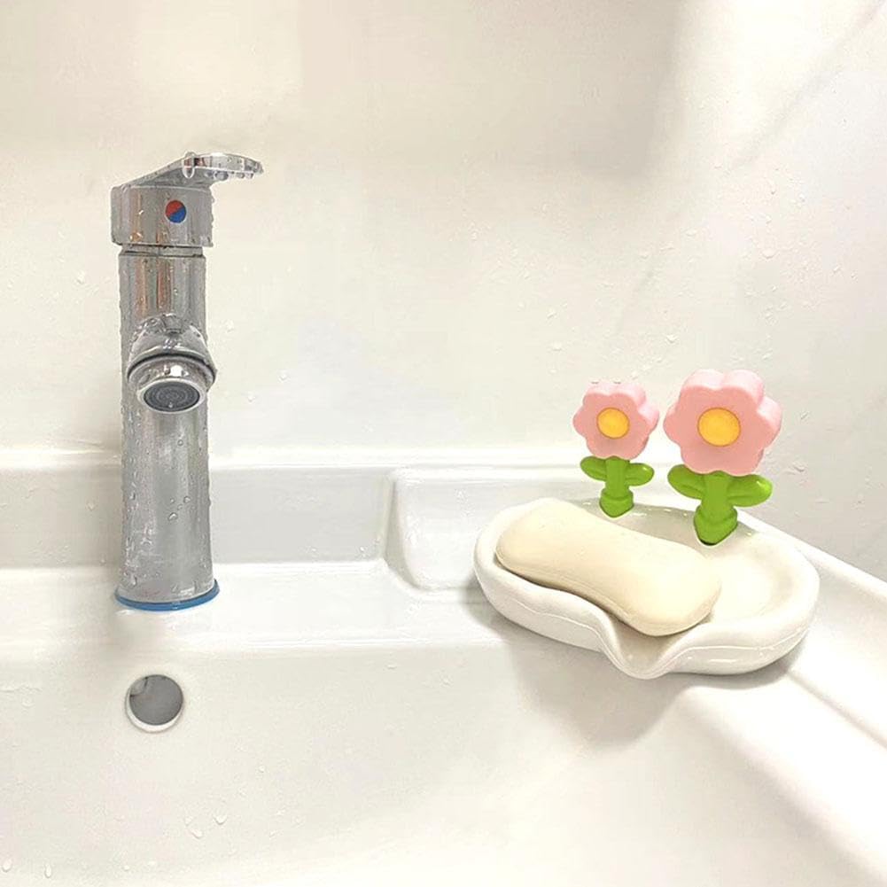 Flower-Shaped Soap Holder with Drainers