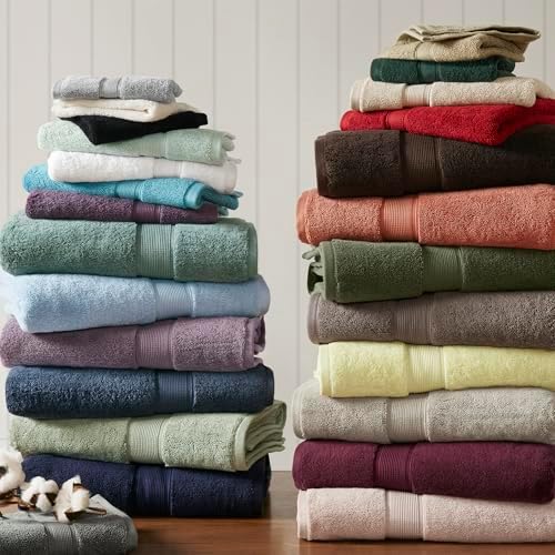 Madison Park 800 GSM Bathroom Towel Set of 8 Olive Green