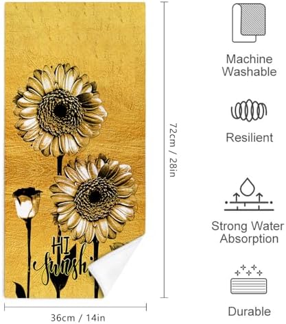 Bapcoku Sunflower Hand Towels Set of 2 1