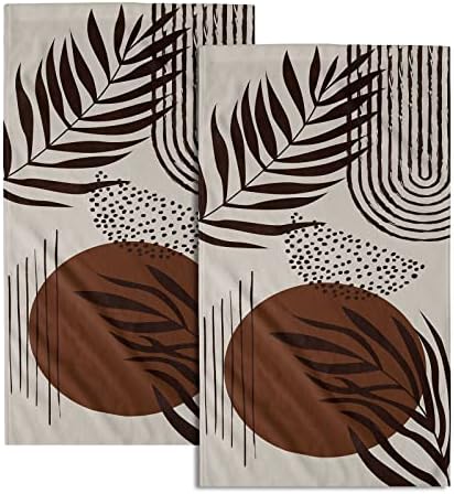Giwawa Boho Leaf Hand Towel Set of 2 Soft Bath and Kitchen Towels