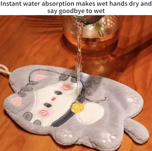 Kids Cartoon Cat Bath Towel with Hanging Loop