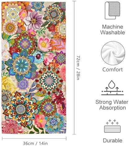 HIKENVIU Boho Floral Hand Towels Set of 2