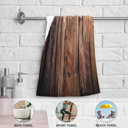 VIGGINER Dark Wood Hand Towels Set of 2 1