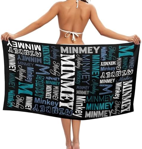 Personalized Beach Towel with Name for Adults Kids