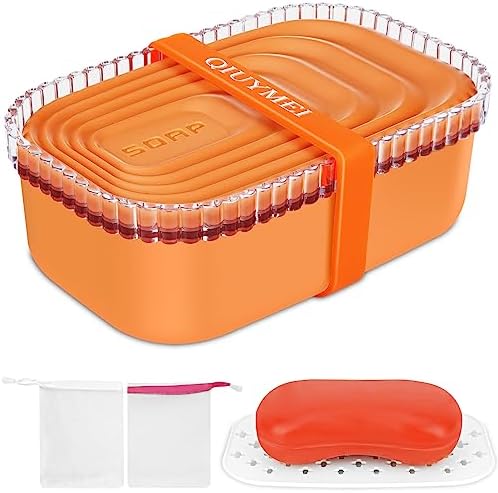 QIUYMEI Soap Holder - Leak Proof Travel Soap Container with Lid